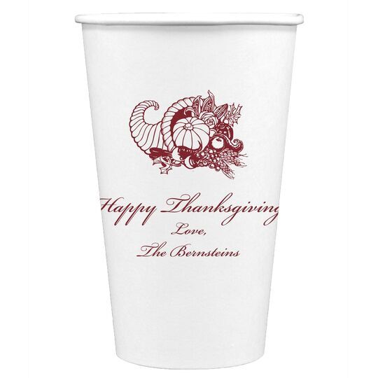 Thanksgiving Horn Paper Coffee Cups